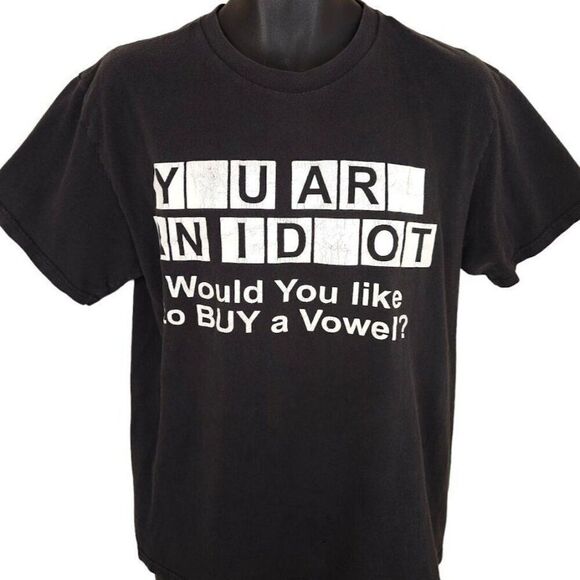 Vintage You Are An Idiot T Shirt Mens Size Medium Black Funny Joke Humor - Picture 1 of 6